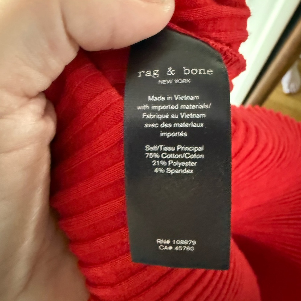 rag & bone Red Ribbed Sweater - Size Small - Picture 6 of 6